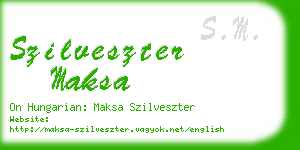 szilveszter maksa business card